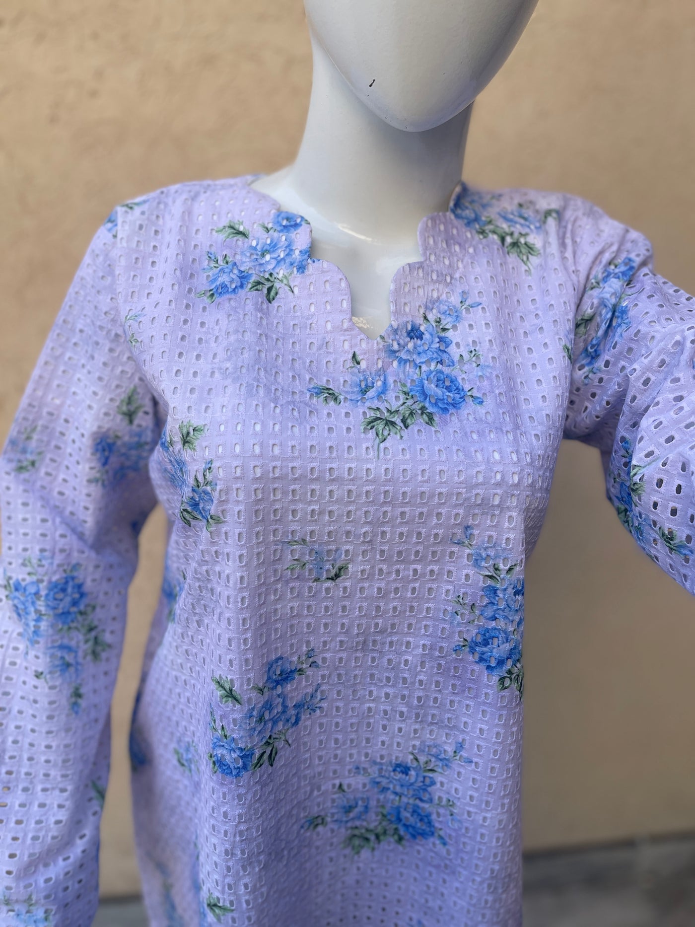 Indigo Chikankari Shirt (1pc) LL0892