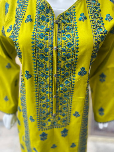 2-Piece Yellow Embroidered Lawn Suit - LL0860