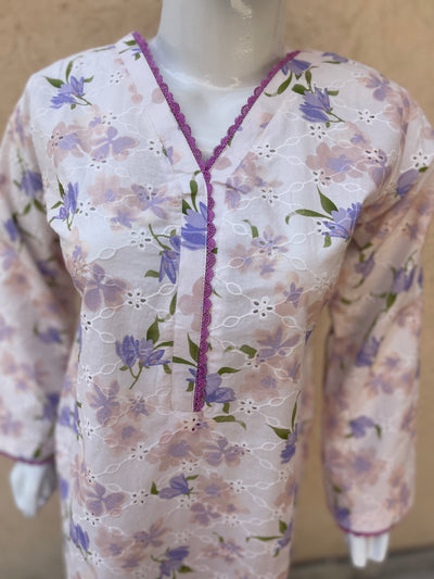 2pc Lilac Chikenkari Shirt with Lawn Trouser – LL0908