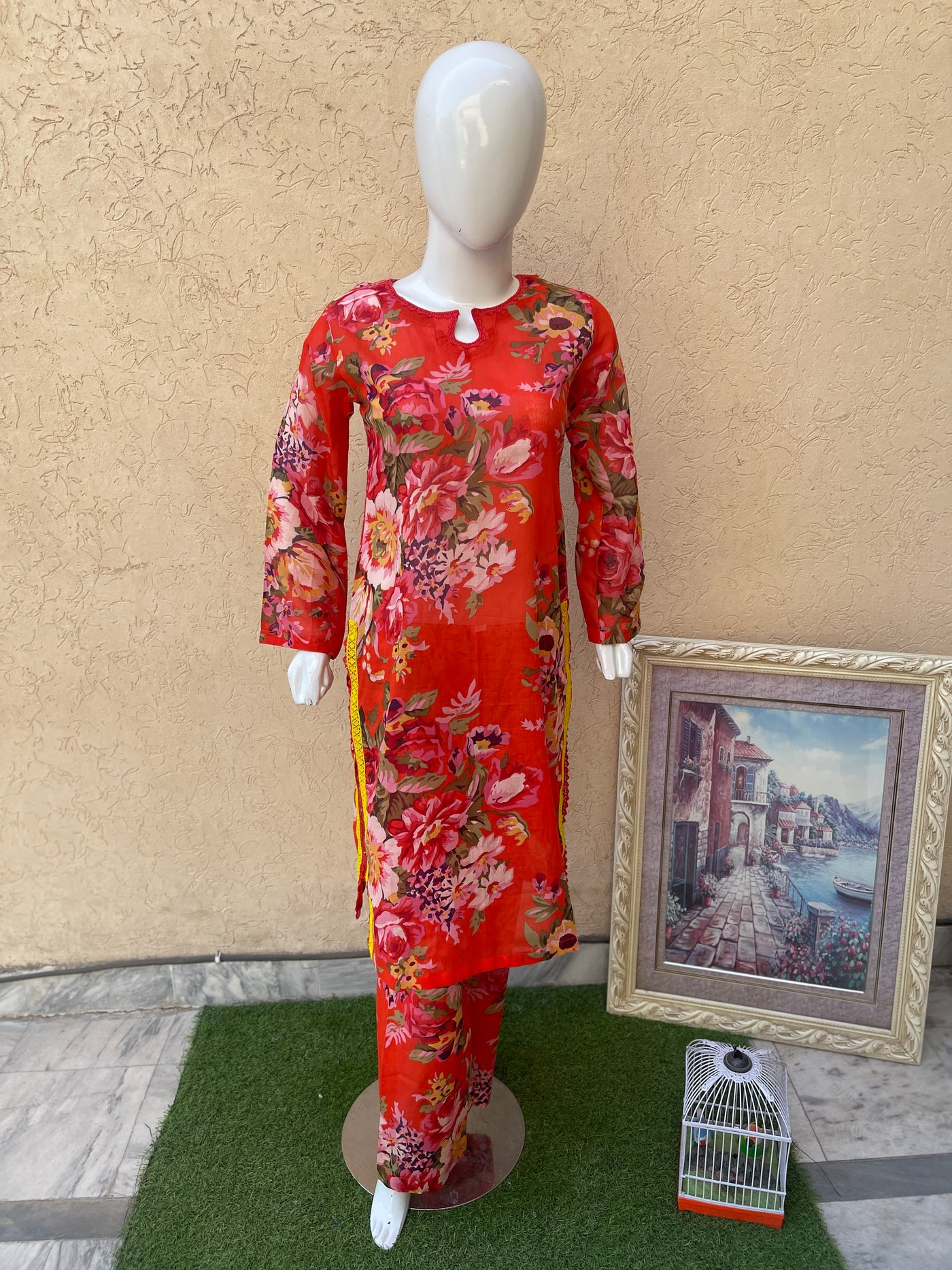 2pc Red Floral Print – LL0904