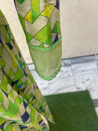 2pc Parrot Green Lawn Suit – LL0910