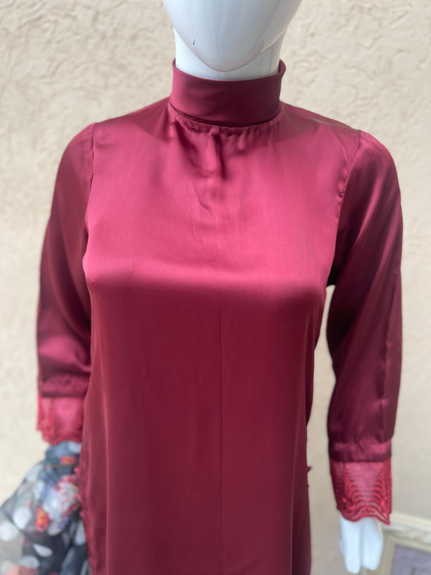 Silk Maroon Suit 2pc LL0826