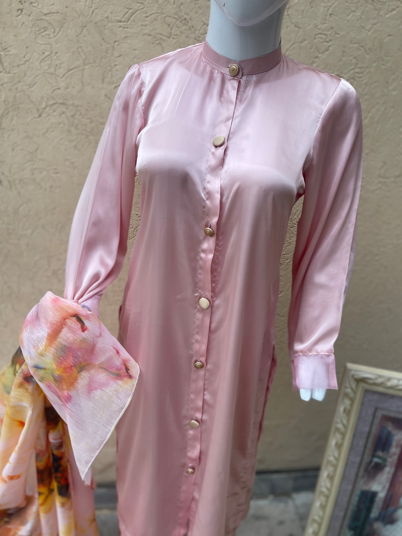 Silk Pink 2pc Silk Suit LL0827