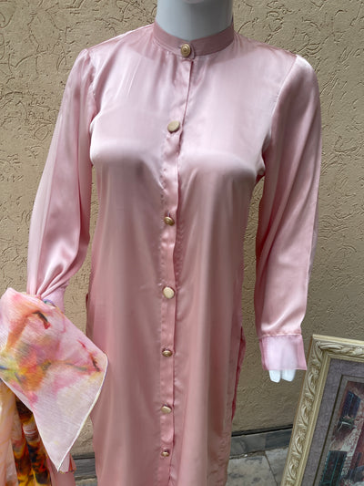 Silk Pink 2pc Silk Suit LL0827