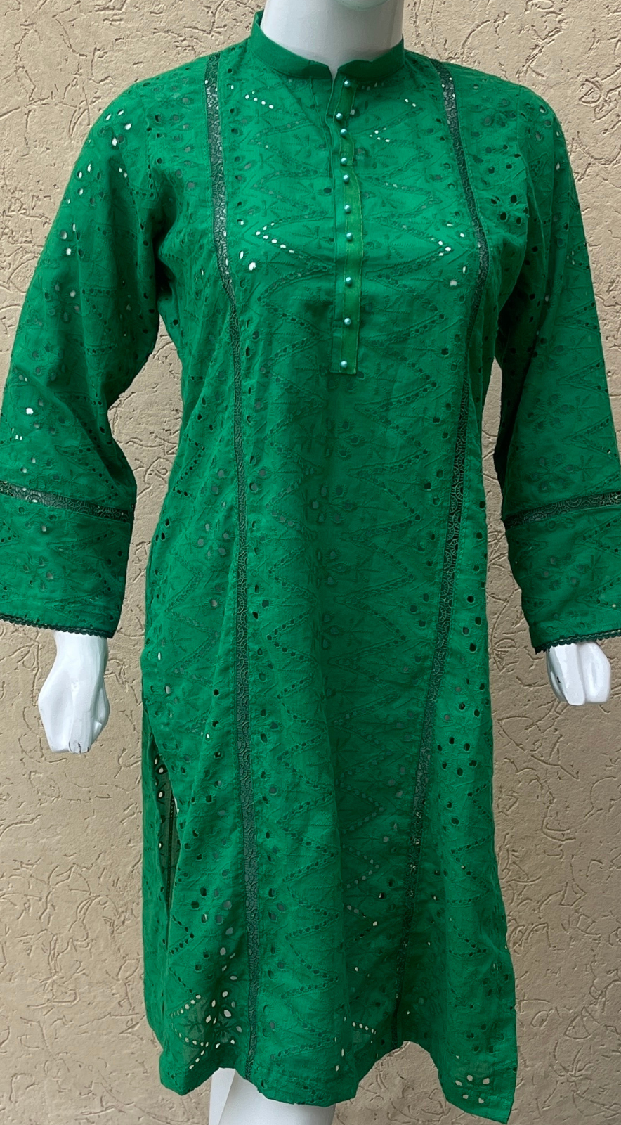 Green chikenkari shirt (1pc) LL0838