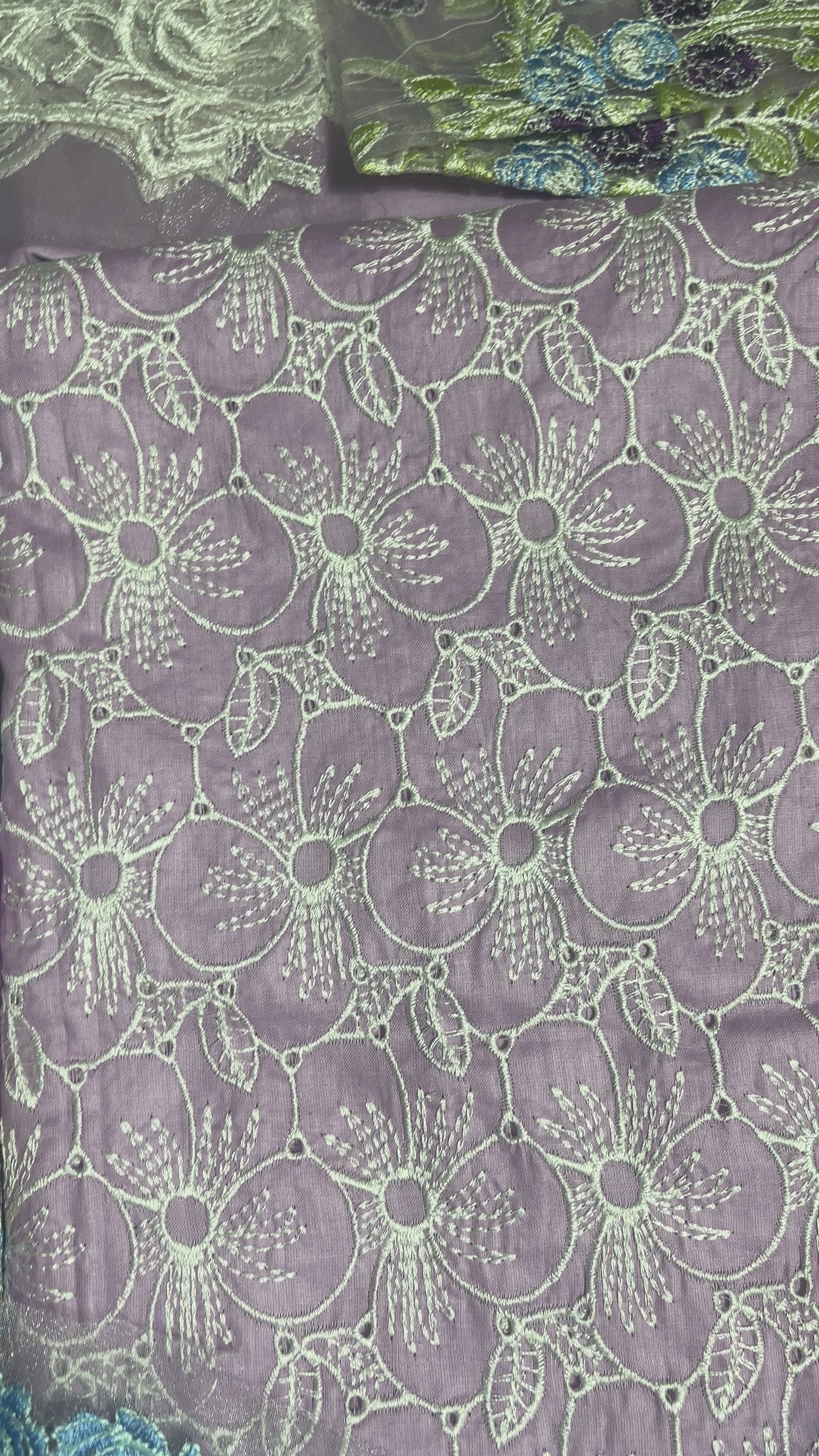 Unstitched - 3pc Light Purple Chikenkari with Silk Dupatta LL0889